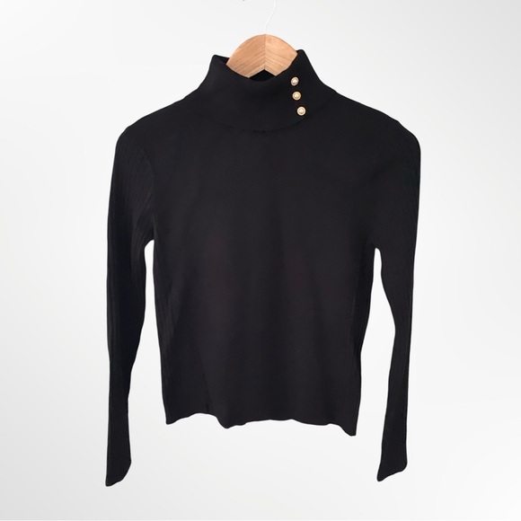 Truth by Republic Long Sleeve Turtleneck Black Sweater Top NWT Size M - Picture 1 of 10